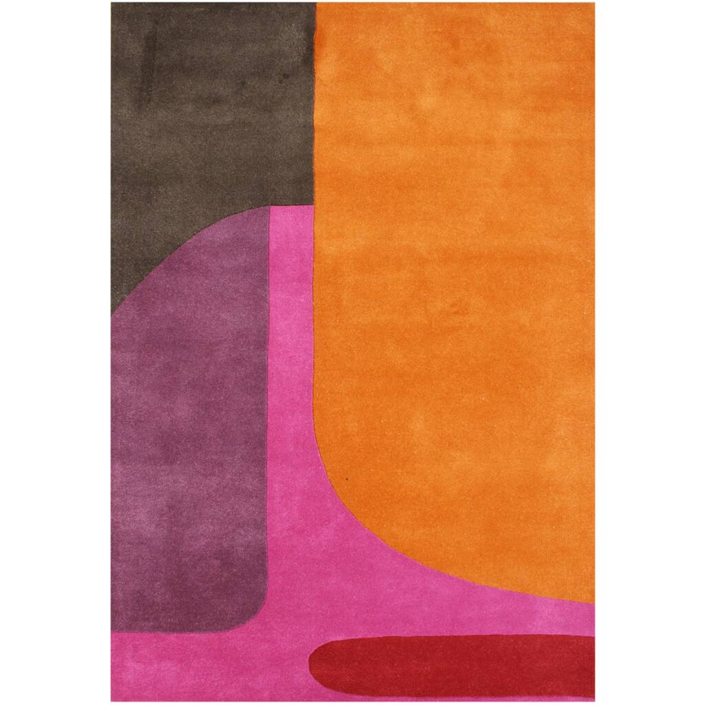 Alliyah Handmade Flame Orange New Zealand Blend Wool Rug - 8' x 10'