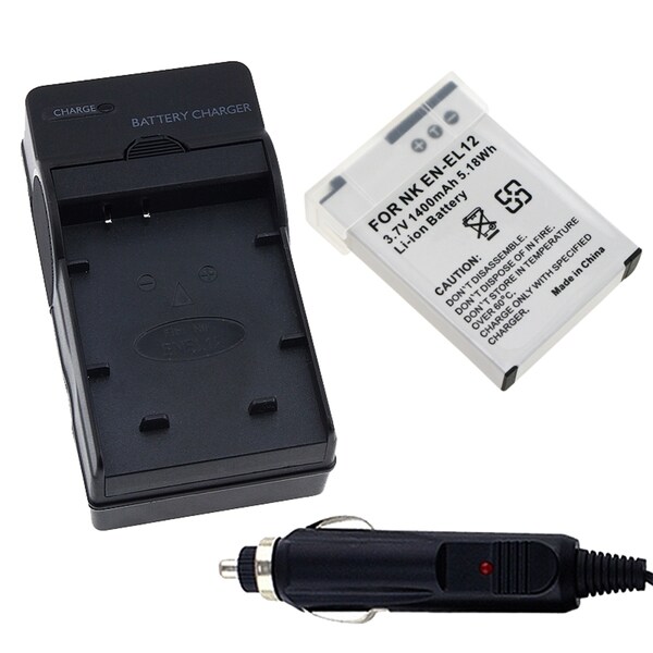 INSTEN Car Charger/ Travel Charger/ Battery for Nikon EN-EL12/ S8000