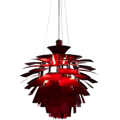 LexMod Red 28-inch Modern Chandelier Lamp