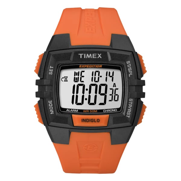 Shop Timex Men's Expedition Rugged Wide Digital CAT Black/ Orange Watch ...