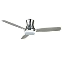 Shop Contemporary 52-inch Brushed Nickel 2-light Ceiling Fan - On Sale ...
