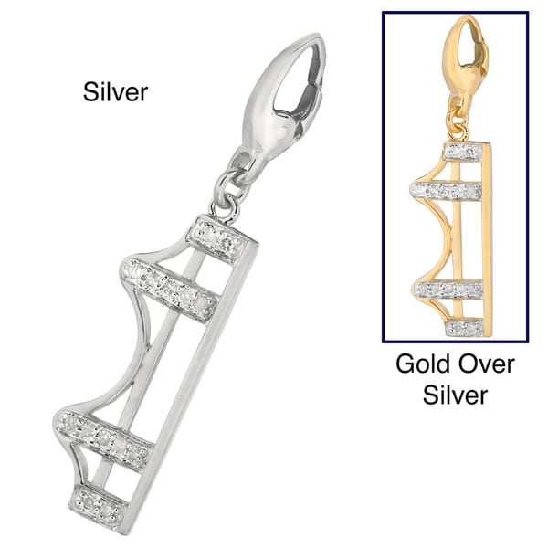 Sterling Silver 1/10ct TDW Diamond Golden Gate Bridge Charm (H-I, I1-I2)
