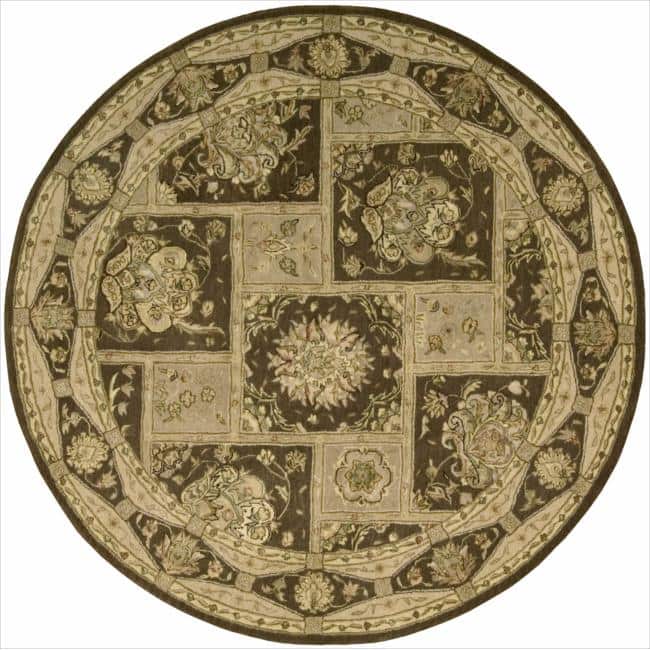 Nourison Hand-tufted Area Rug - Brown - 8' Round - Runner/Round