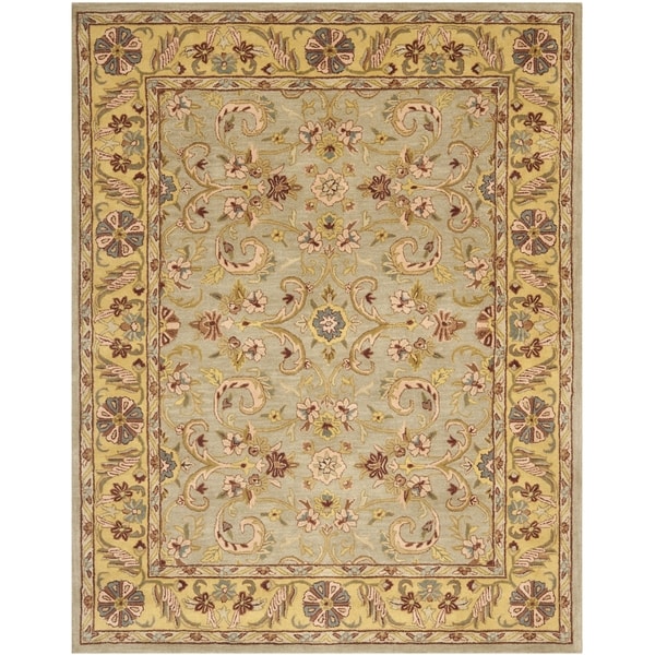 Safavieh Handmade Heritage Kerman Grey/ Gold Wool Rug (6' x 9')