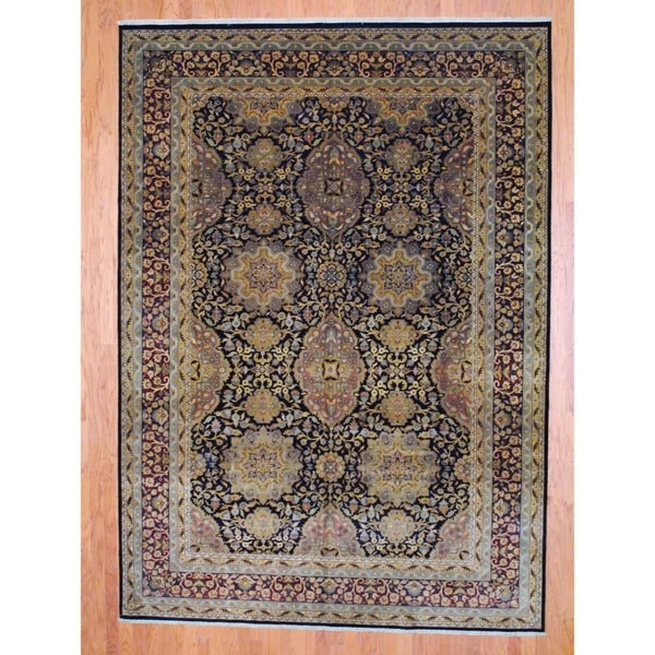 Sino Hand knotted Tabriz Black/ Burgundy Wool Rug (8' x 10') 7x9   10x14 Rugs