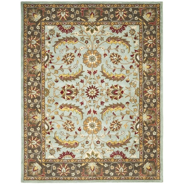 Safavieh Handmade Heritage Timeless Traditional Blue/ Brown Wool Rug - 9'6 x 13'6