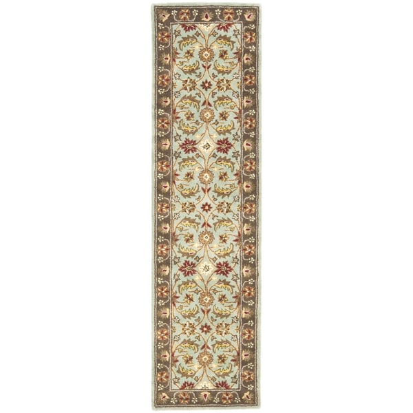 Safavieh Handmade Heritage Timeless Traditional Blue/ Brown Wool Rug - 2'3" x 12'