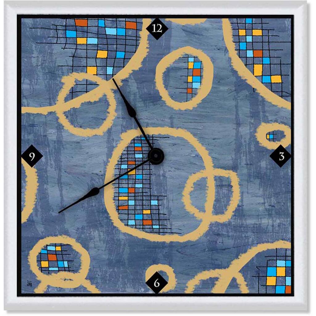 Ankan 'Circles on Blue' Clock Art