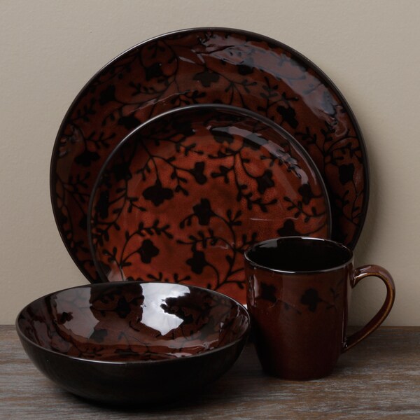 Tabletops Unlimited York Red 16pc Dinnerware Set Free Shipping Today