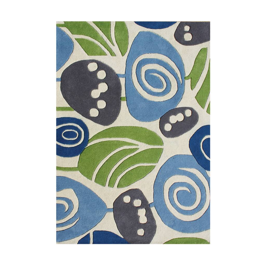 Alliyah Handmade Winter White New Zealand Blend Wool Rug - 5' x 8'