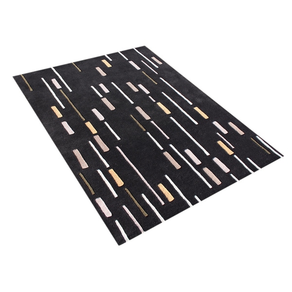 Alliyah Handmade Black New Zealand Blend Wool Rug (5' x 8') Alliyah Rugs 5x8   6x9 Rugs