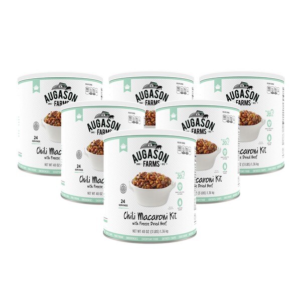 Augason Farms Chili Macaroni with Freeze Dried Beef (Pack of 6)