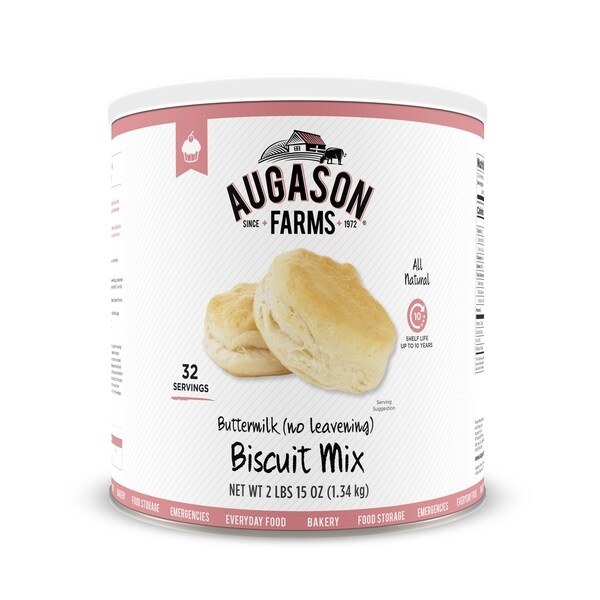 Augason Farms Buttermilk (No Leavening) Biscuit Mix 46 oz #10 Can