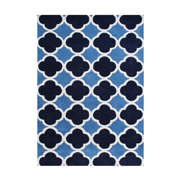 Alliyah Handmade Azure Blue New Zealand Blend Wool Rug (9' x 12')