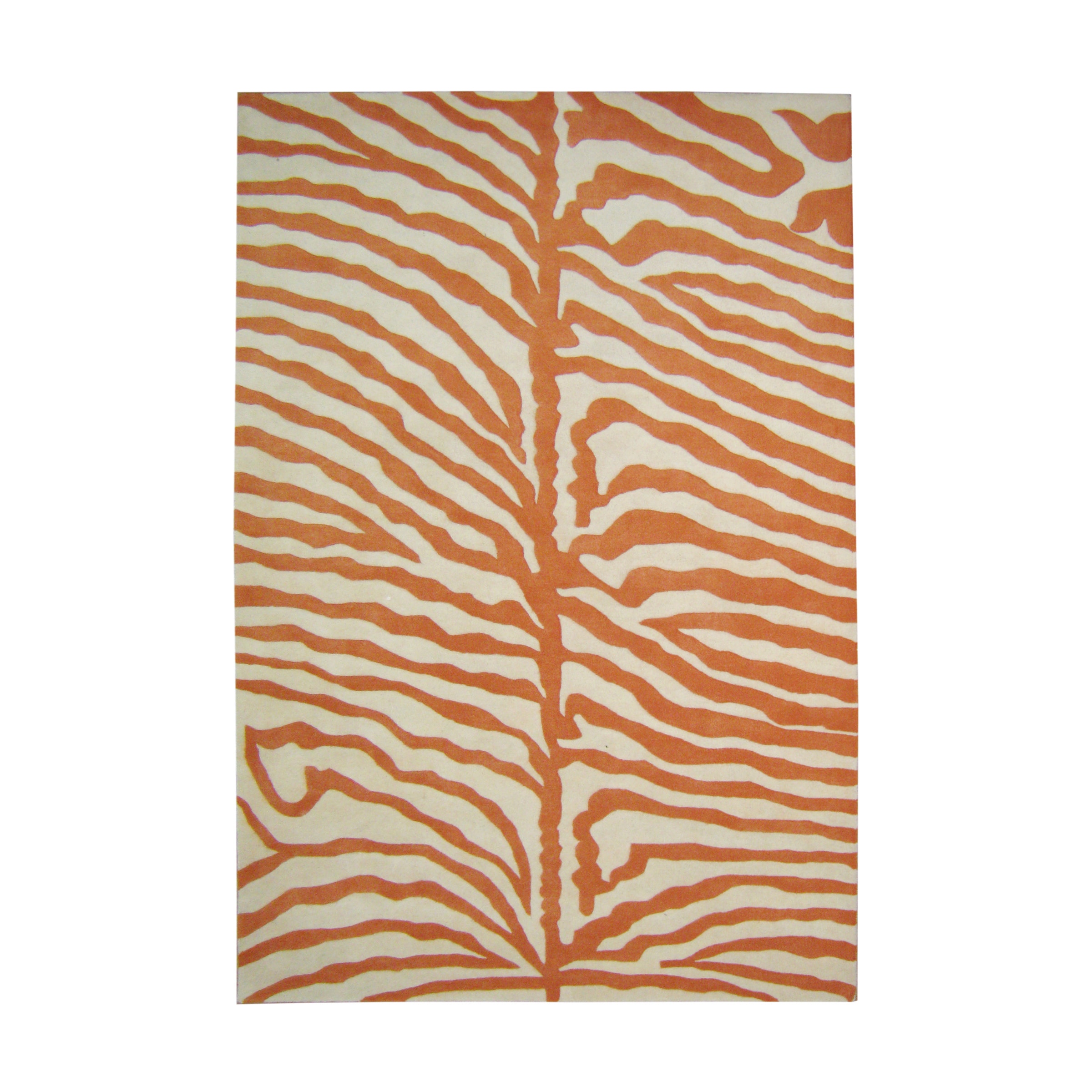 Alliyah Hand Made Safari Orange Wool Area Rug 9 X 12