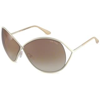 Tom Ford Women's TF0131 Lilliana Ivory/Brown Gradient Oversize Sunglasses Tom Ford Designer Sunglasses