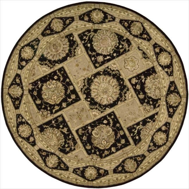 Nourison Hand-tufted Area Rug - Black - 8' Round - Runner/Round