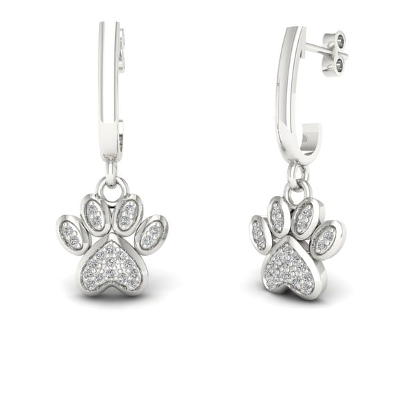 De Couer Igi Certified 10k Gold 1 10ct Tdw Diamond Paw Print De Couer Igi Certified 10k Gold 1 10ct Tdw Diamond Paw Print Earrings