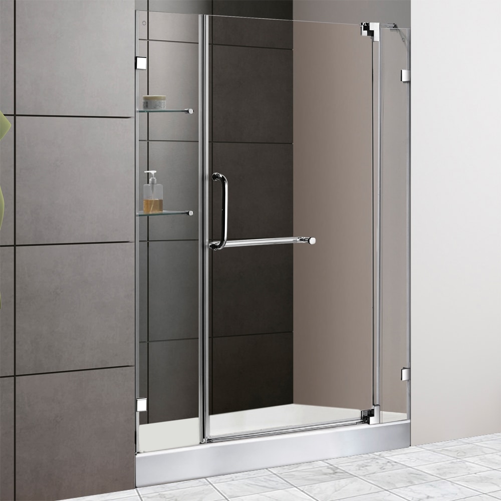 Vigo Clear Glass With White Base Frameless Shower Door