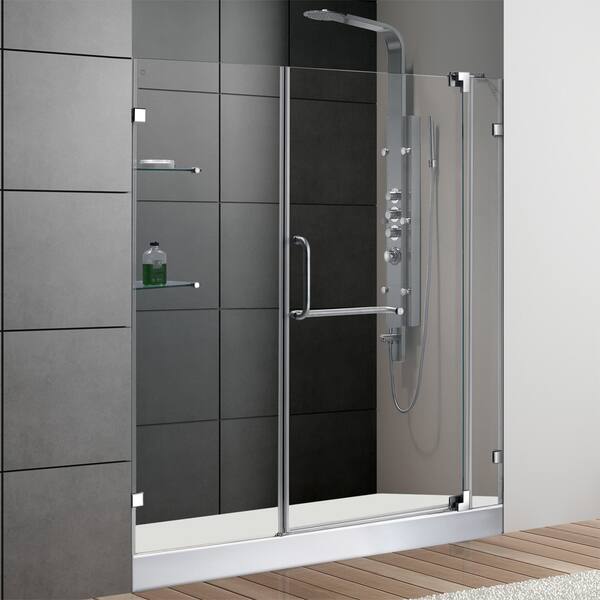 Shop Vigo 60 Inch Frameless Acrylic Shower Door 0 375 Inch Clear