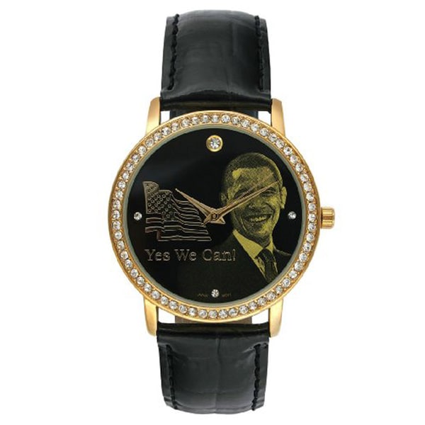 Barack Obama BO 4710 Women's Black Leather Strap Inauguration Watch Women's More Brands Watches