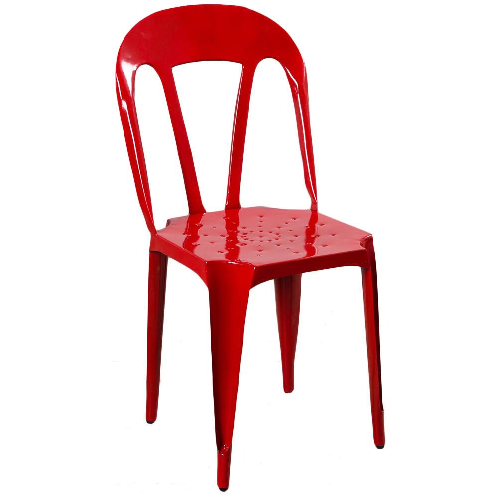 Handmade Red Kullu Metal Chair (India)