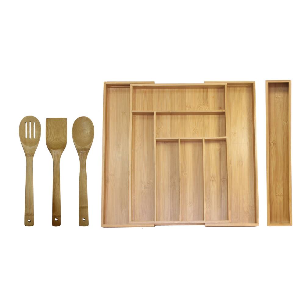 Oceanstar 5-piece Bamboo Expandable Drawer Utensil Organizer Set