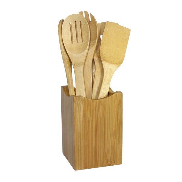 Oceanstar 7-piece Bamboo Cooking Utensil Set - Overstock ...