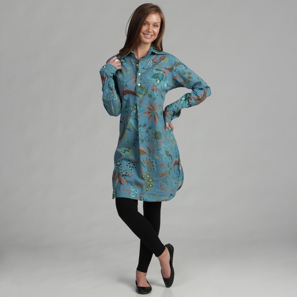 Shop Handmade Serena Women's Kerala Blue Tunic (India) - Free Shipping ...