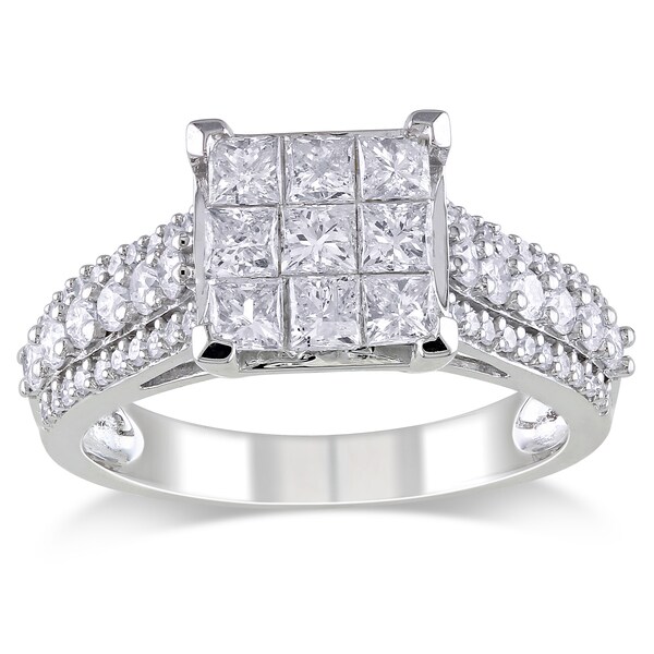 Miadora 10k White Gold 1 1/2ct TDW Diamond Engagement Ring (H-I, I2-I3)