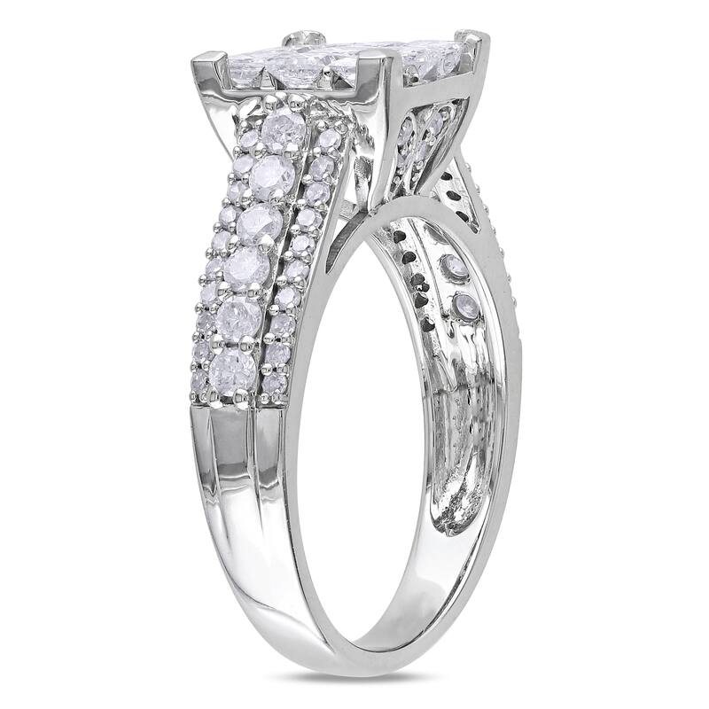 Miadora 10k White Gold 1 1/2ct TDW Diamond Engagement Ring