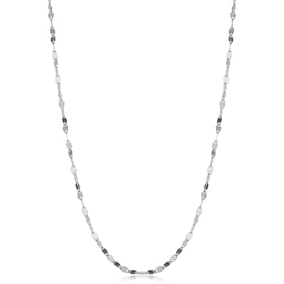 Fremada 14k White Gold 1.9-mm Mirror Flat Link Chain (16-24 inches)