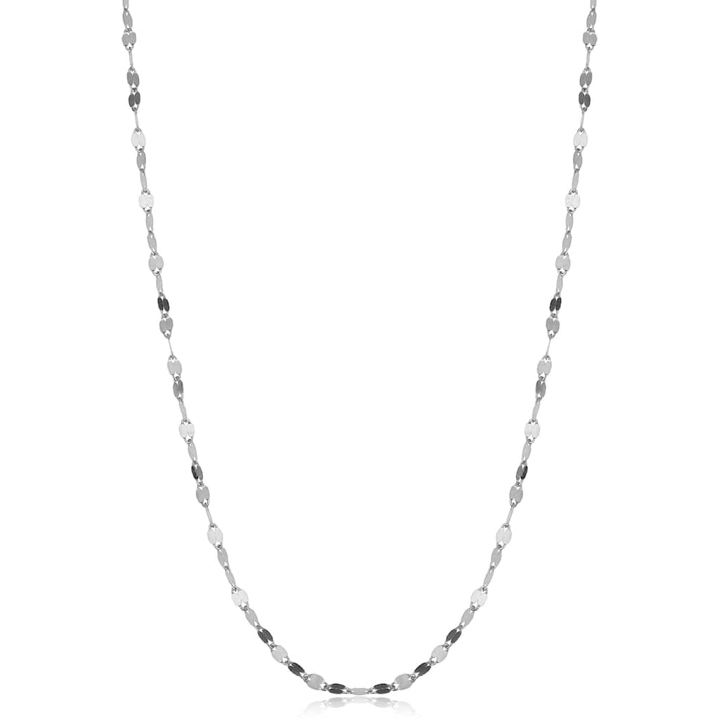 Fremada 14k White Gold 1.9-mm Mirror Flat Link Chain (16-24 inches)