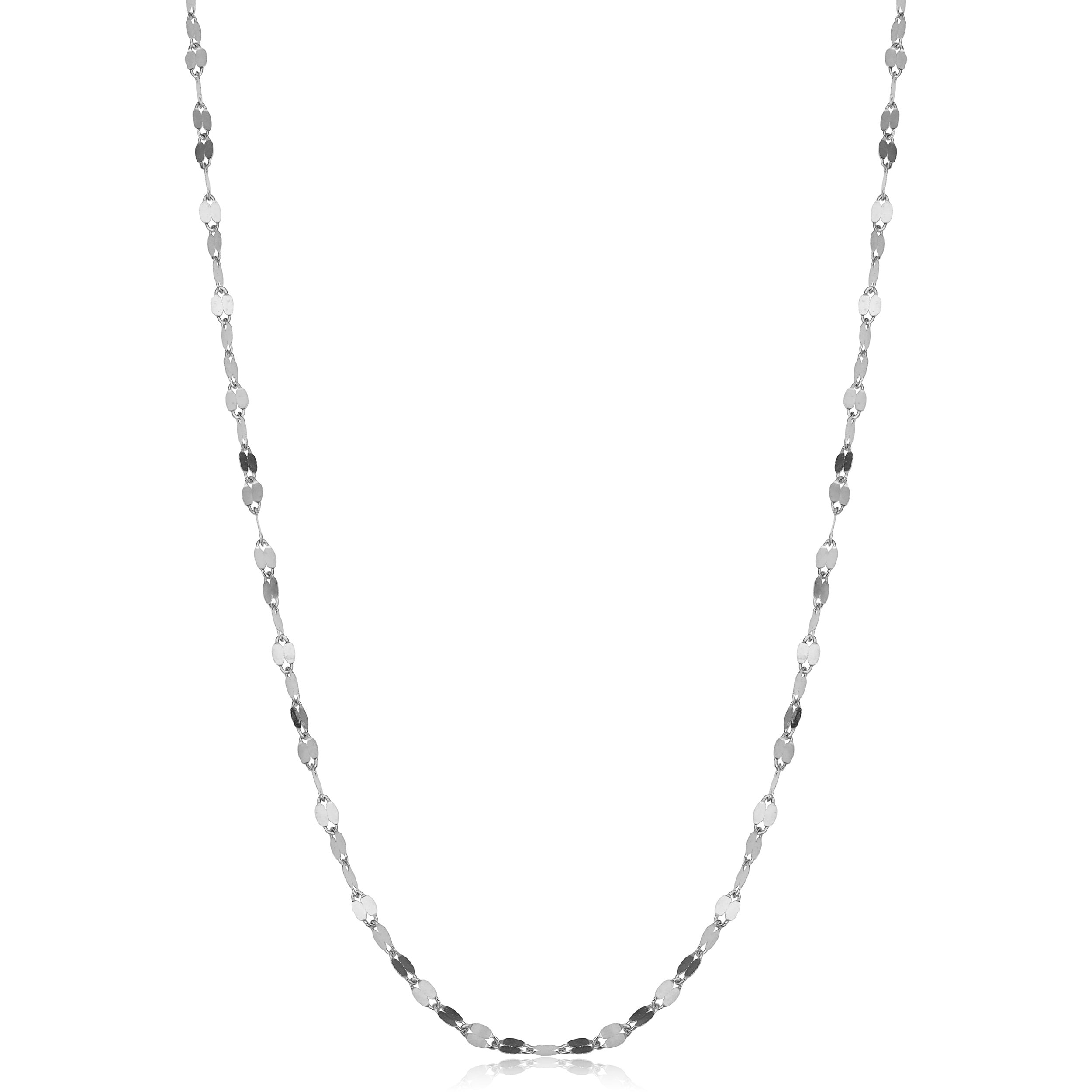 Au Naturale 14k White Gold 1.9-mm Mirror Flat Link Chain (16-24 inches)