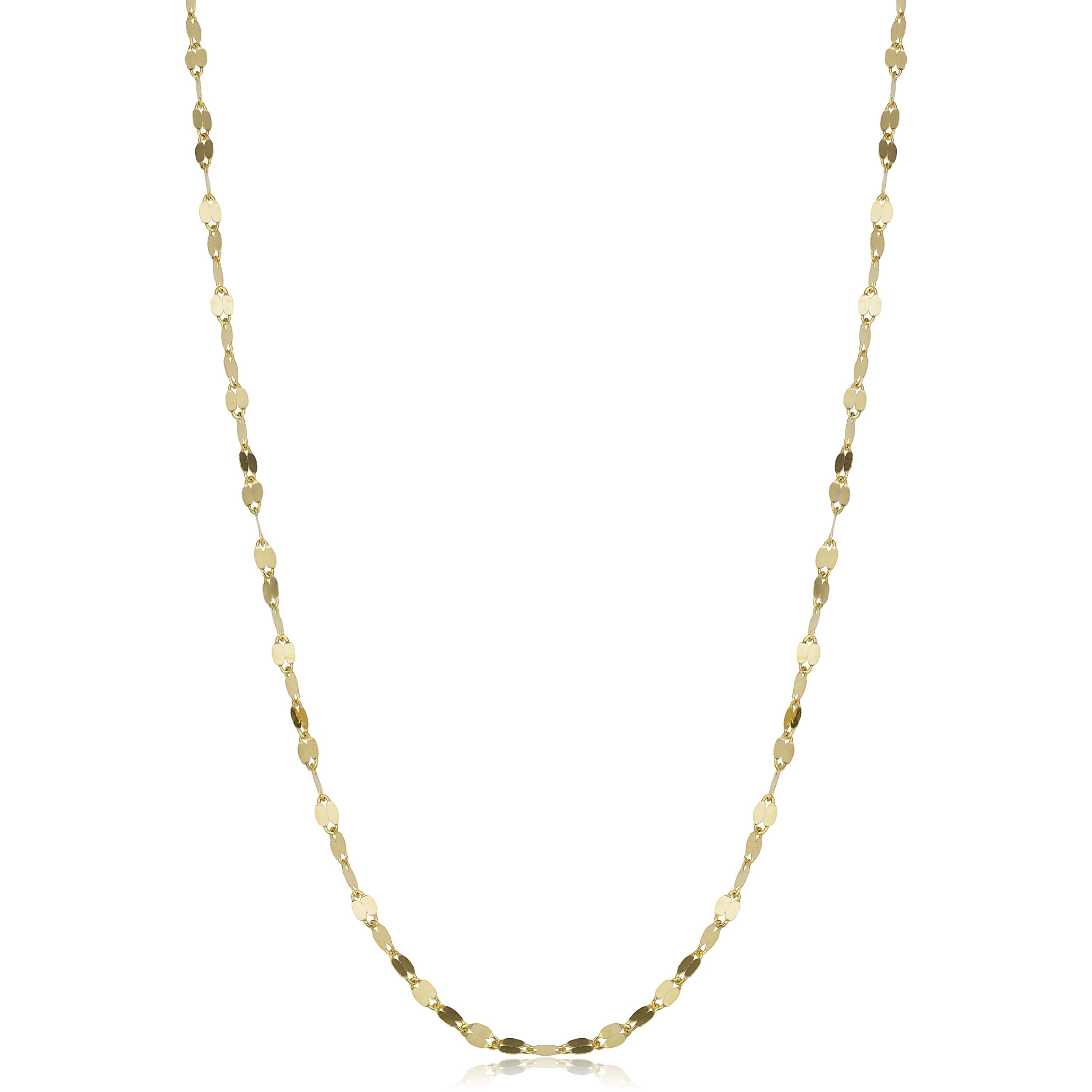 Details about   17" Diamond Shape Lariat Mirror Chain Necklace Real 14K Yellow Gold 2.2gr
