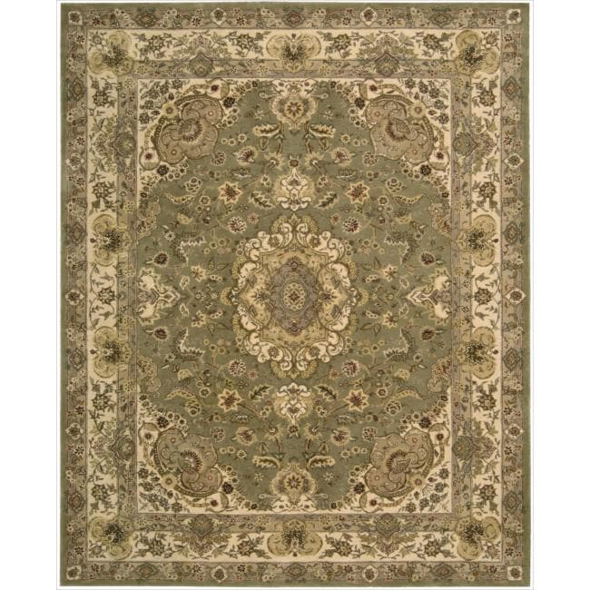 Nourison 2000 Hand tufted Tabriz Green Area Rug (79 X 99)