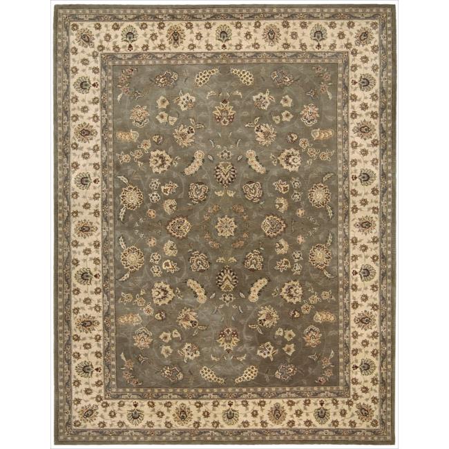 Nourison 2000 Hand tufted Tabriz Green Rug (79 X 99)