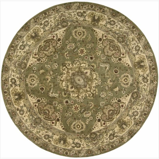 Nourison 2000 Hand tufted Tabriz Green Area Rug (6 Round)