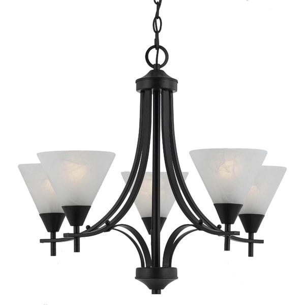 Shop Transitional 5 light Chandelier in English Bronze - Free Shipping ...