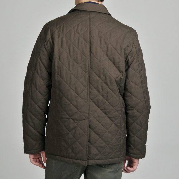 Tasso Elba Mens Coat Zip Front Hooded Rain Jacket Navy, M