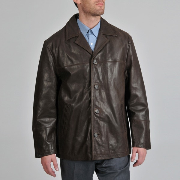 Shop Excelled Men's Leather Buffed Car Coat Overstock 7258270