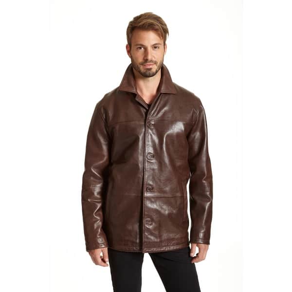 Excelled Men's Lamb Leather Car Coat (Tall Sizes) (As Is Item ...