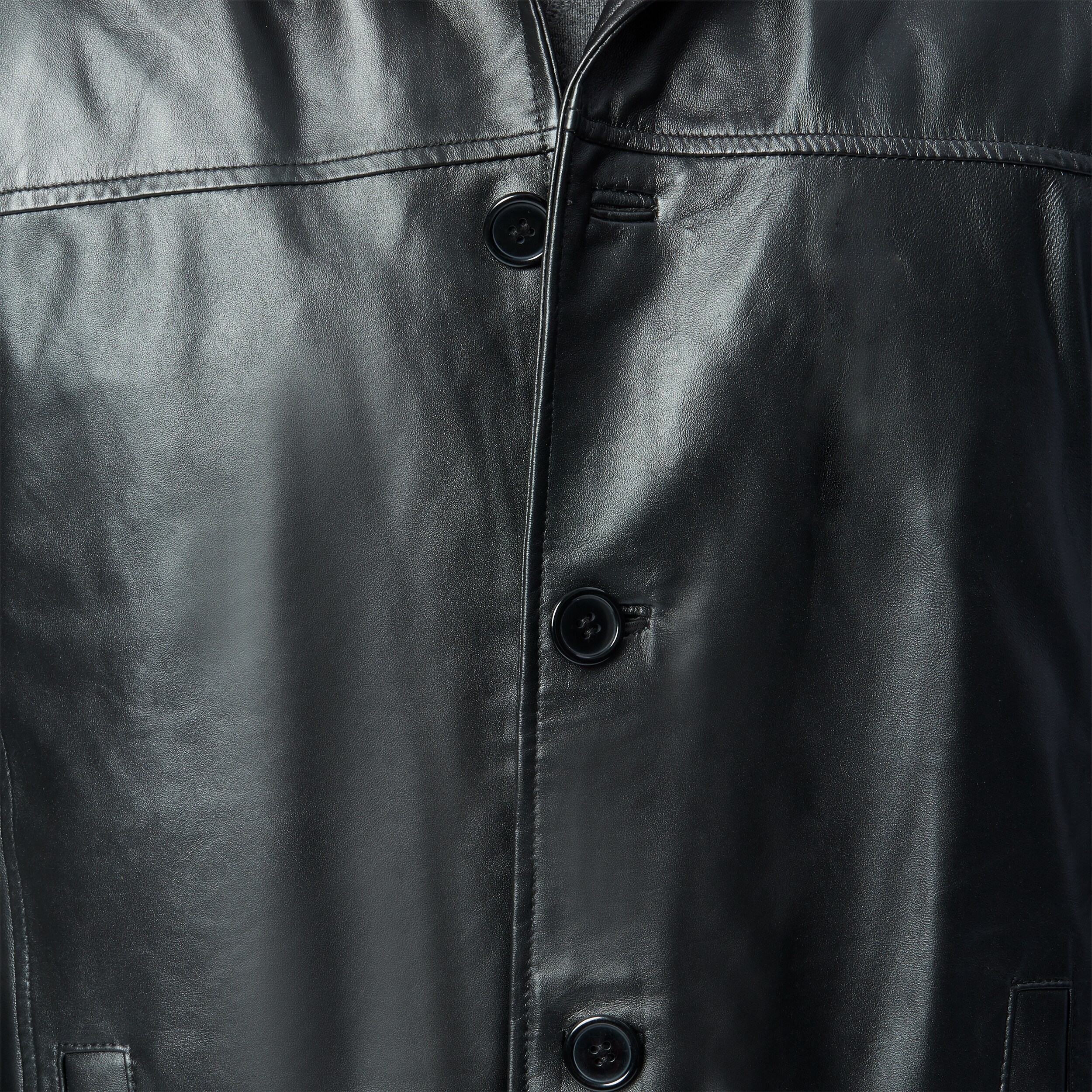 Excelled Men's Lamb Leather Car Coat M Size in Black (As Is Item