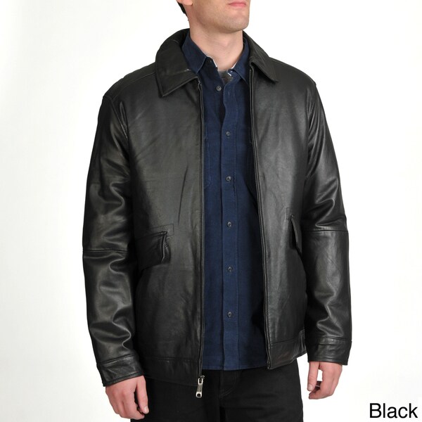 Shop Excelled Men's Lamb Leather Straight Hem Jacket - Free Shipping ...