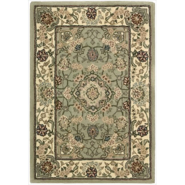 Nourison 2000 Hand tufted Tabriz Green Rug (99 X 139)