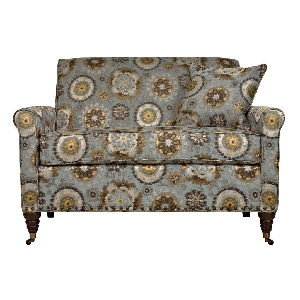 Handy Living Harlow Vintage Tapestry Blue Loveseat