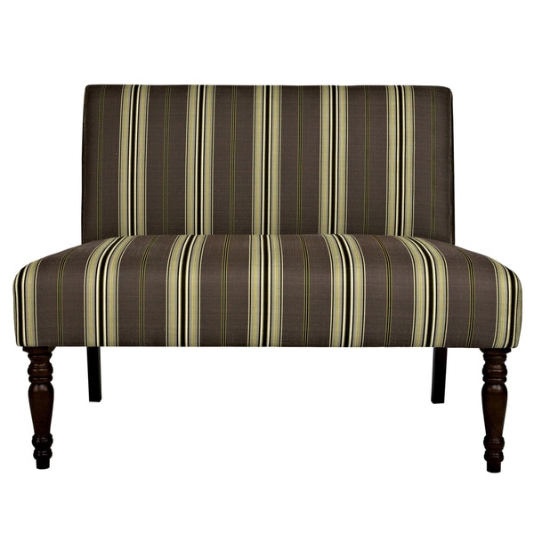 Handy Living Bradstreet Modern Classic Stripe Java Brown Upholstered