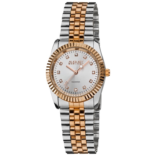 August Steiner Women's Diamond Water resistant Stainless Steel Bracelet Watch August Steiner Women's August Steiner Watches