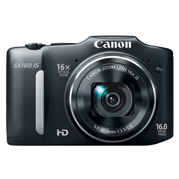 Canon PowerShot SX160 IS 16MP Black Digital Camera - Overstock - 7258589