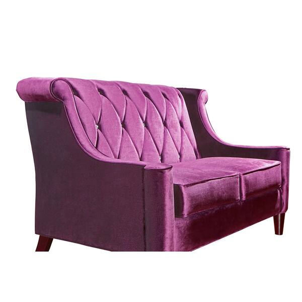 Modern Purple Velvet Loveseat with Crystal Buttons Bed Bath & Beyond